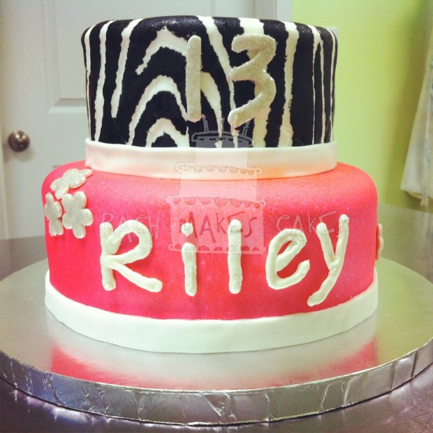 Pink & Zebra Print Birthday Cake — Rach Makes Cakes